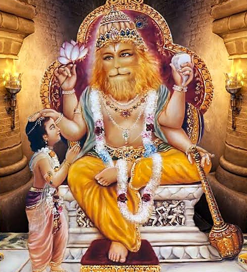പ്രഹ്ലാദനെ അനുഗ്രഹിക്കുന്ന ശ്രീ നരസിംഹമൂർത്തി — പ്രസന്നഭാവം
